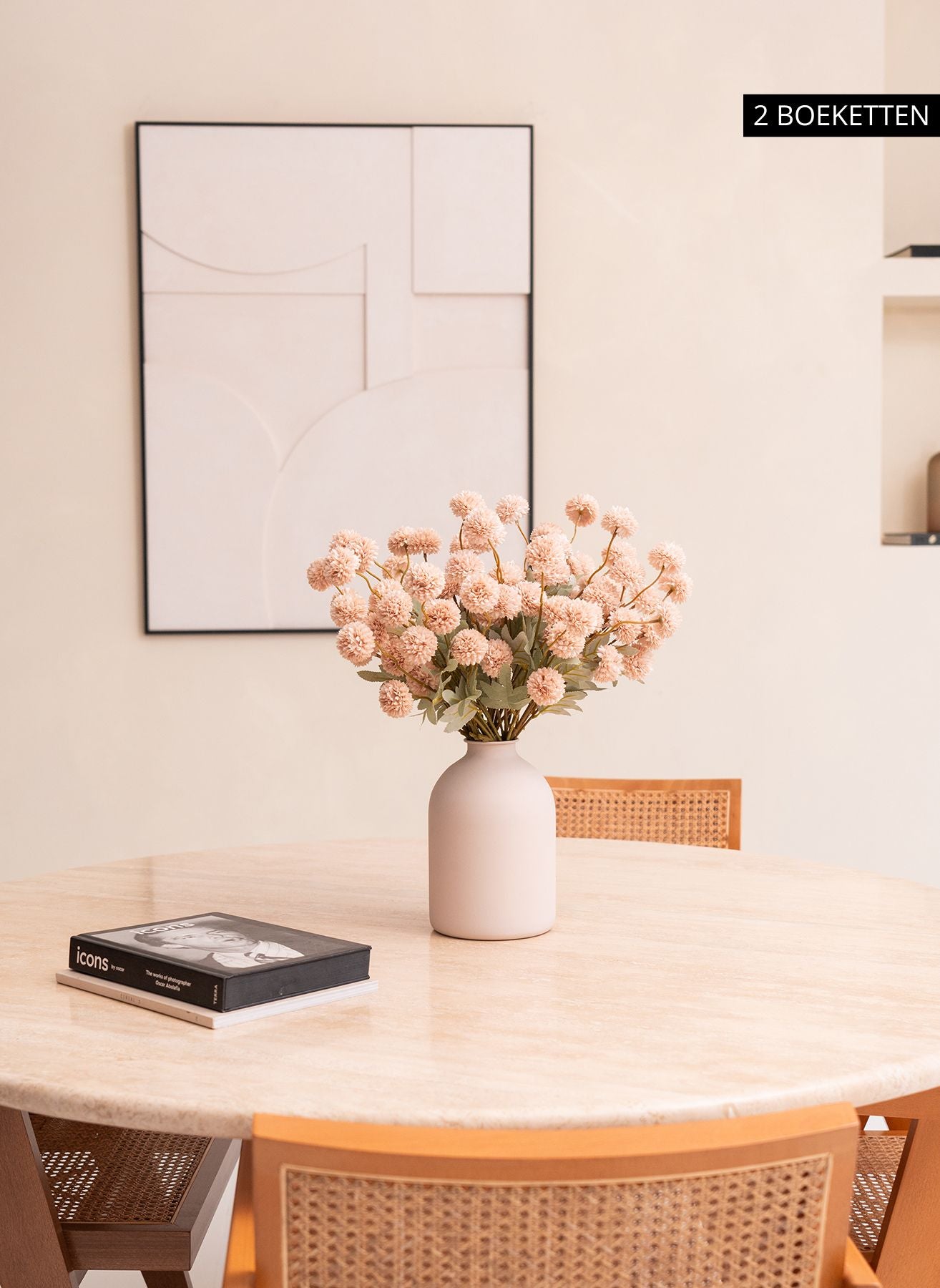 Silk Kiku Flowers - Cream