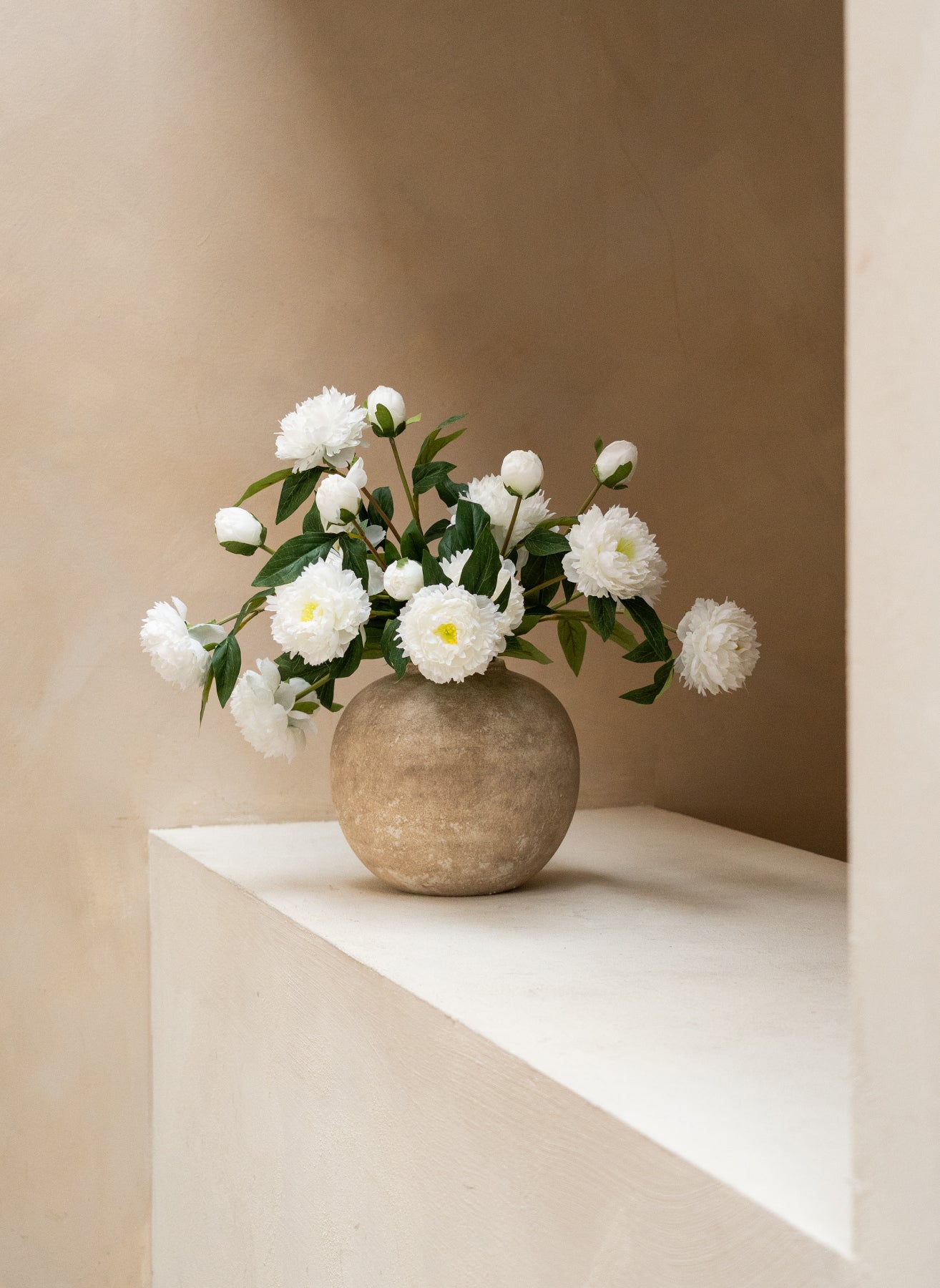 Silk Peonies - White