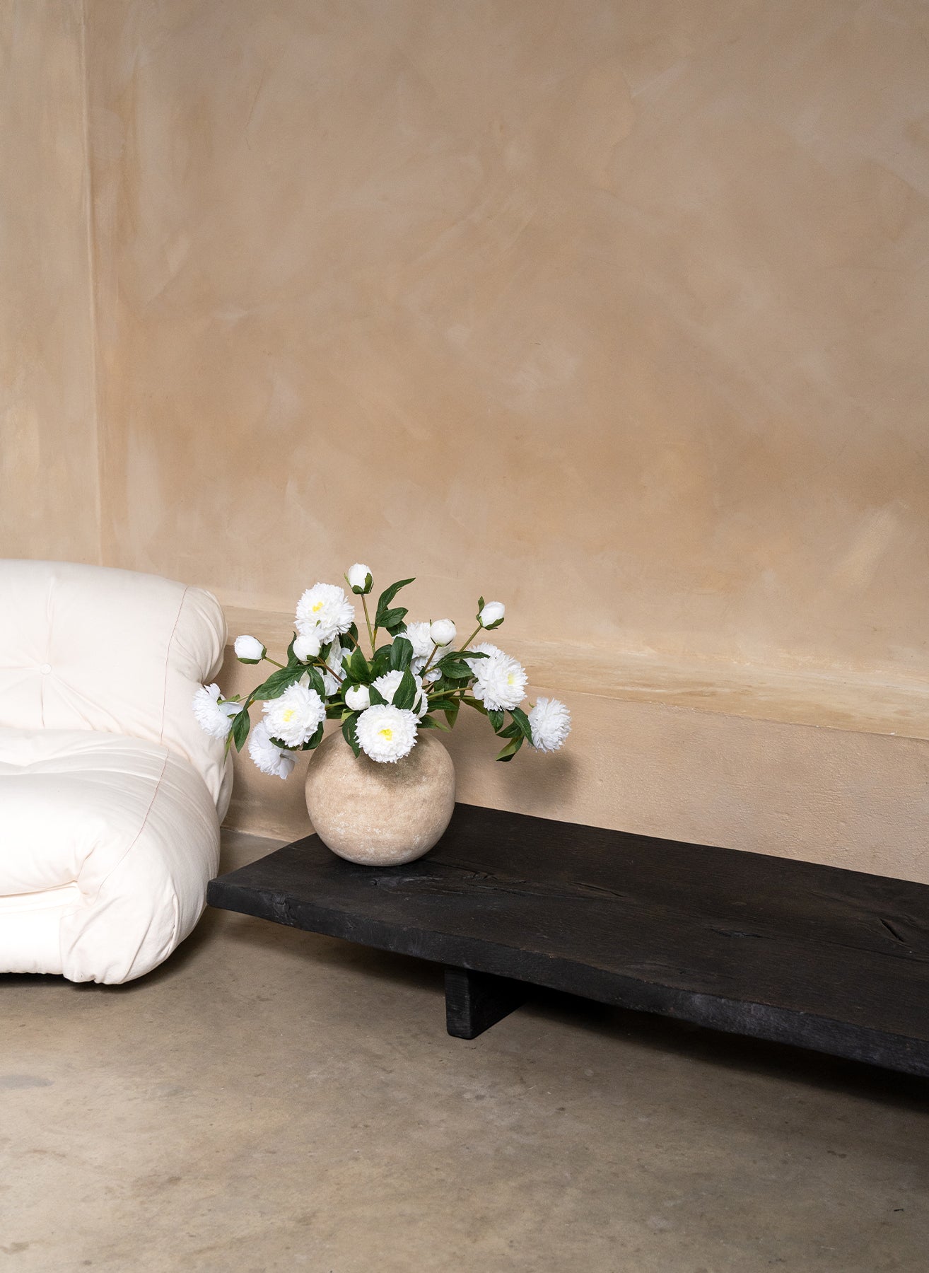 Silk Peonies - White