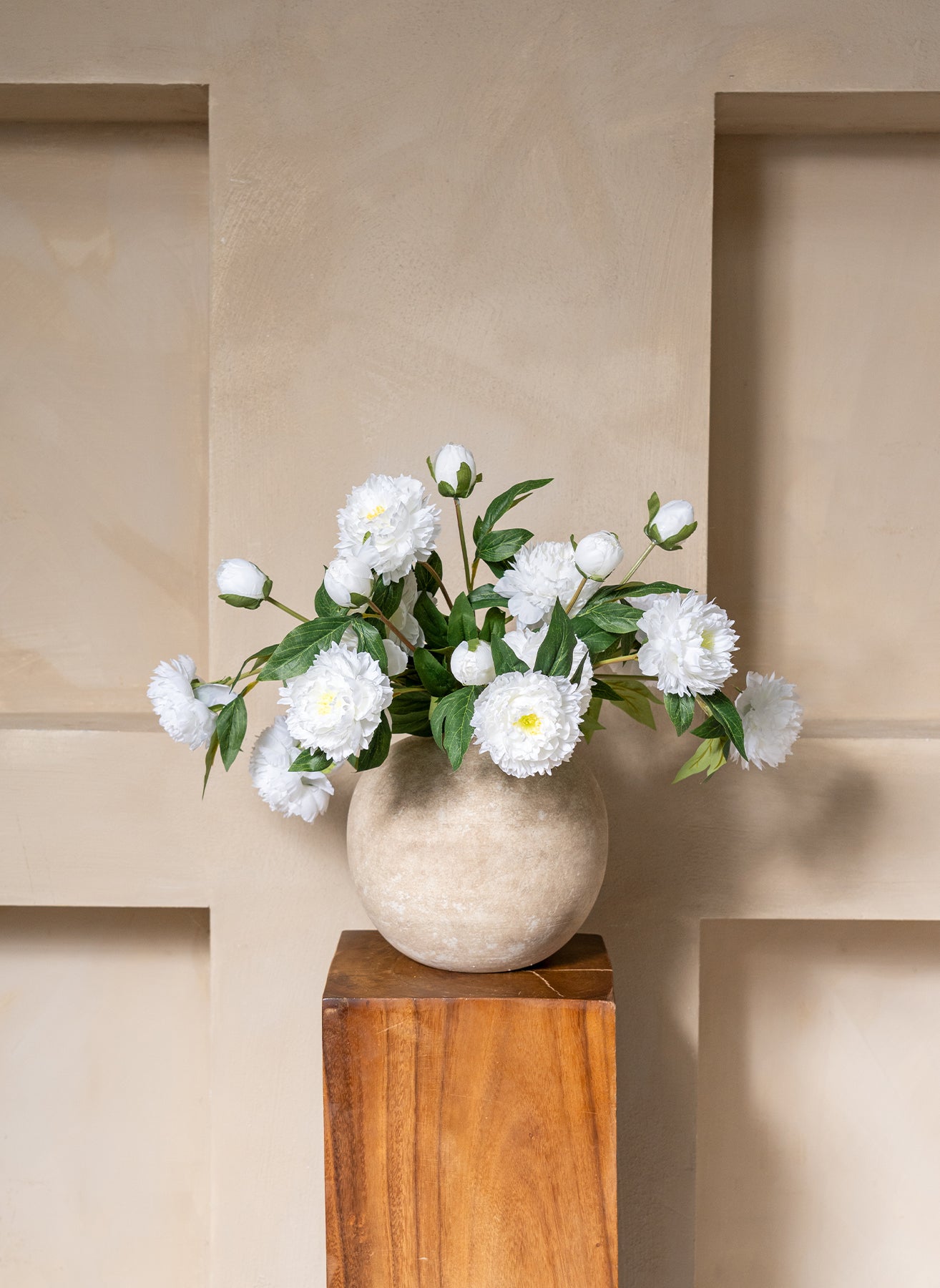 Silk Peonies - White