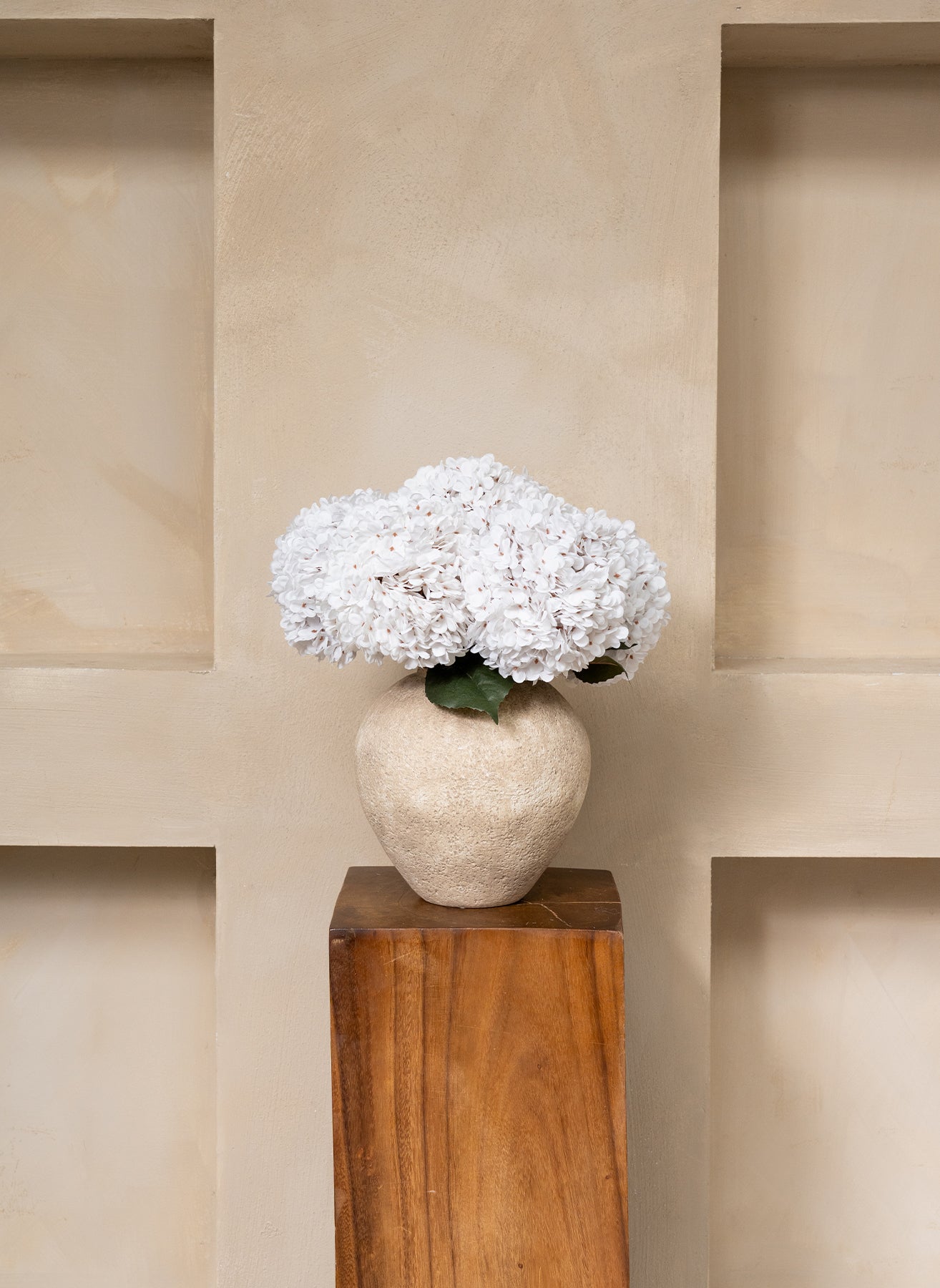 Large Silk Hydrangea - White