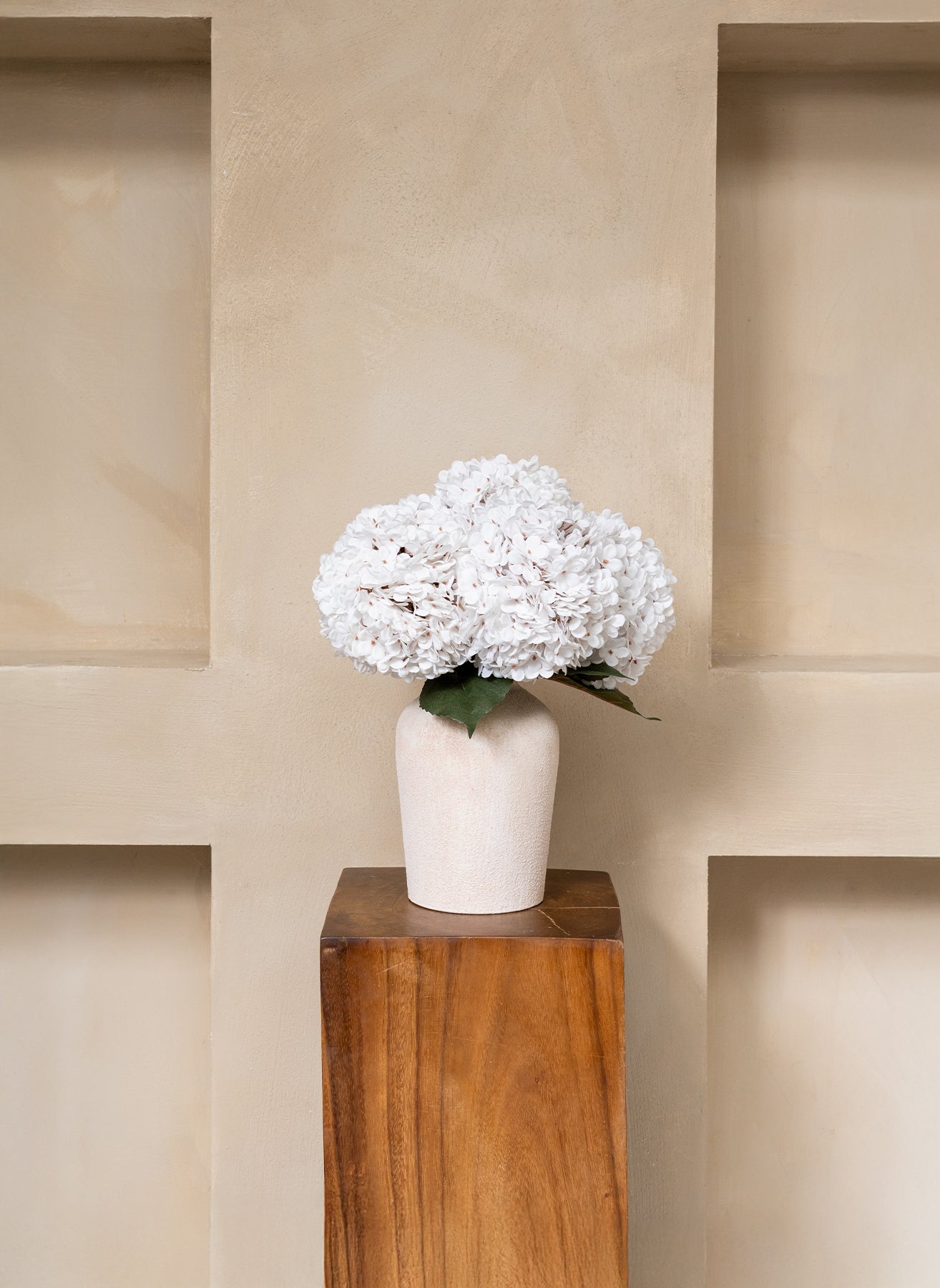 Large Silk Hydrangea - White