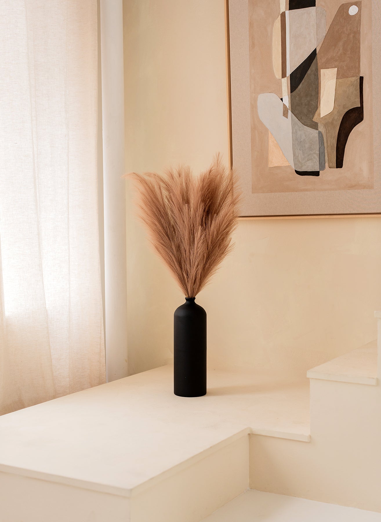 Pampas 110cm (3 stems) - Natural Brown