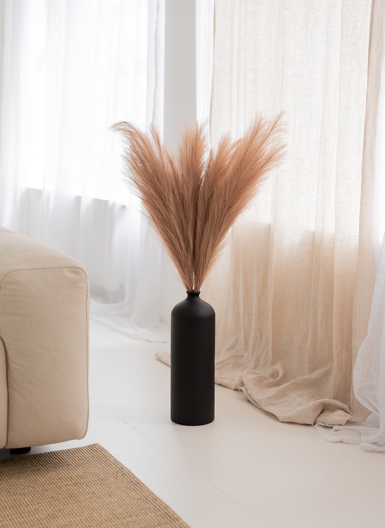Pampas 110cm (3 stems) - Natural Brown