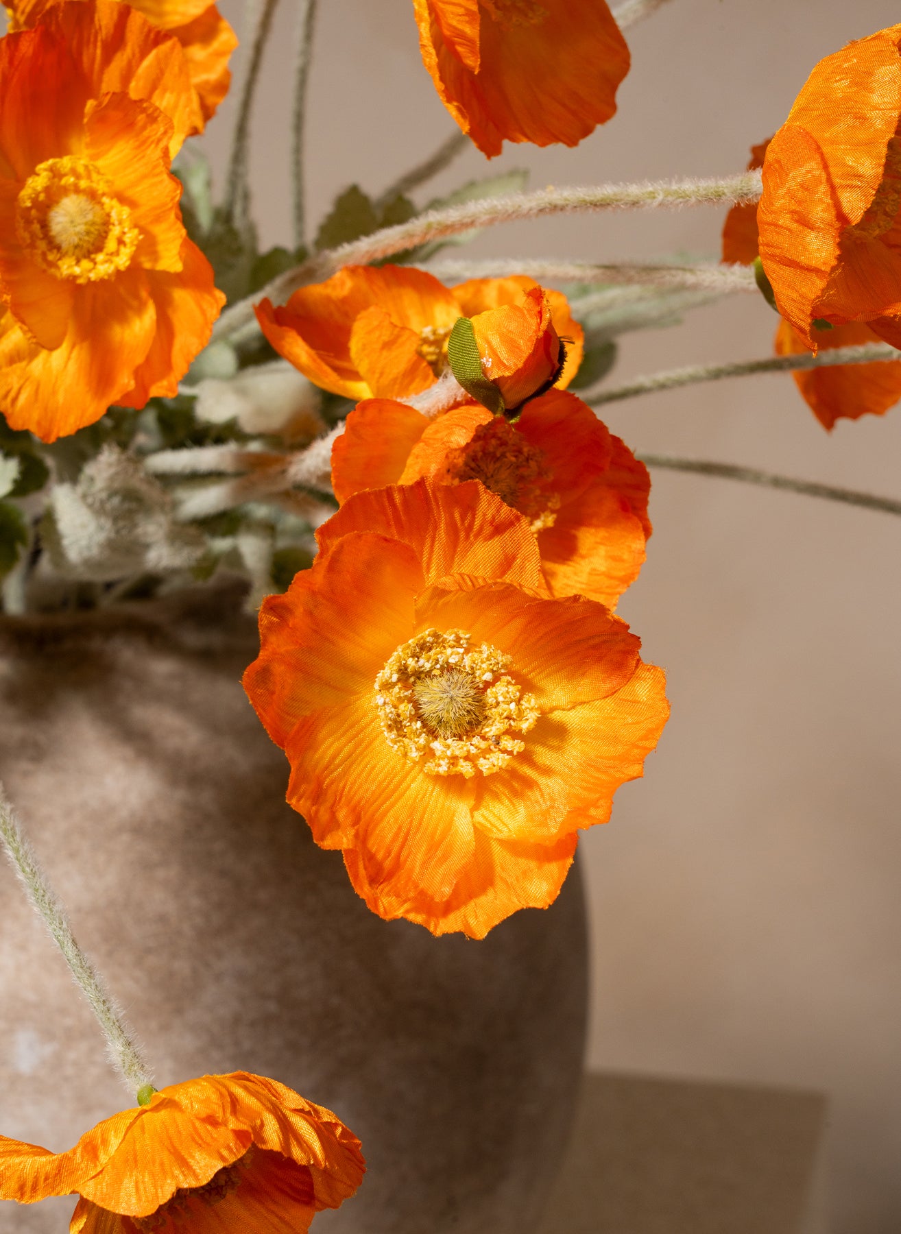 Silk Poppies - Light Orange