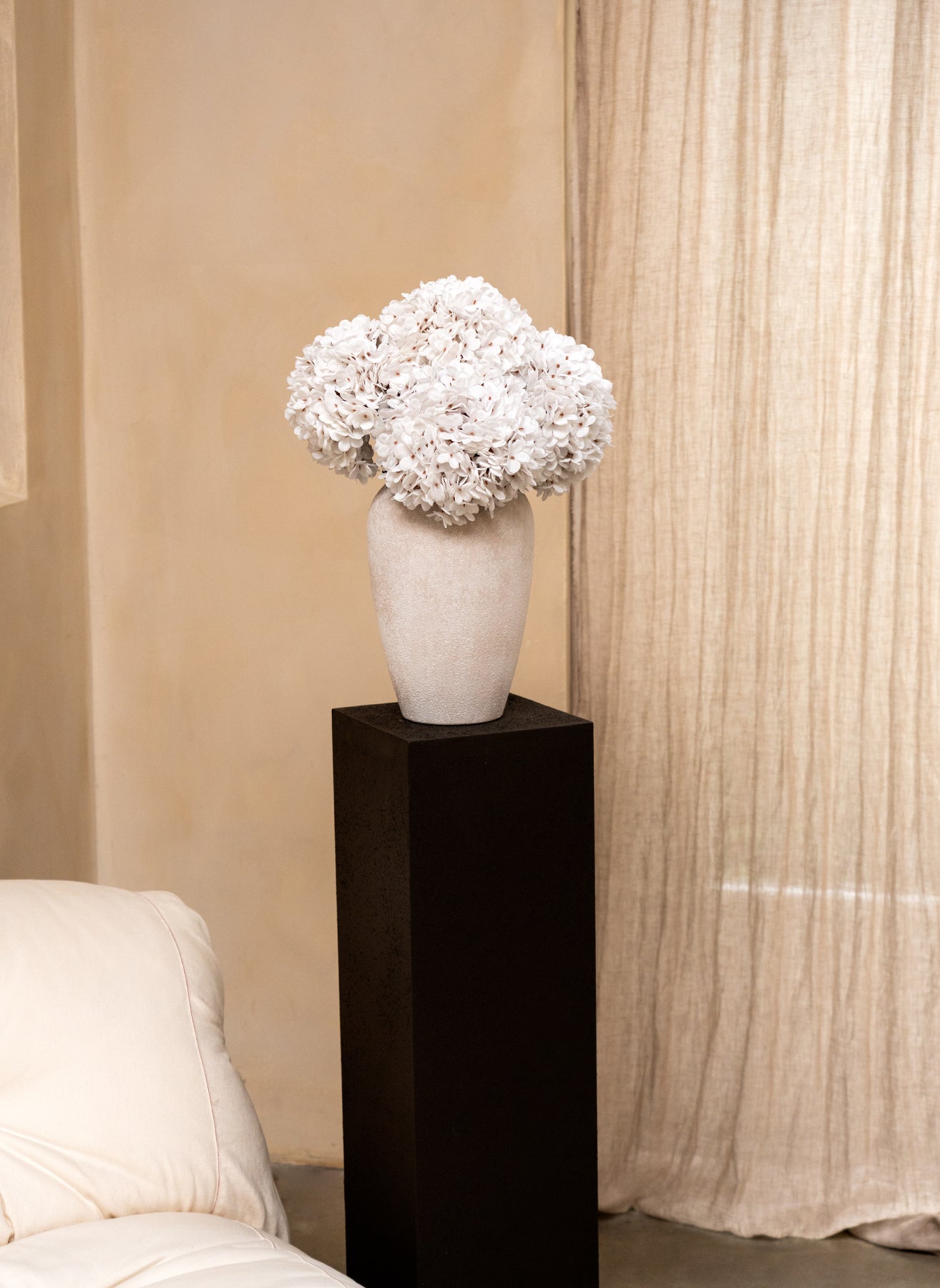 Large Silk Hydrangea - White