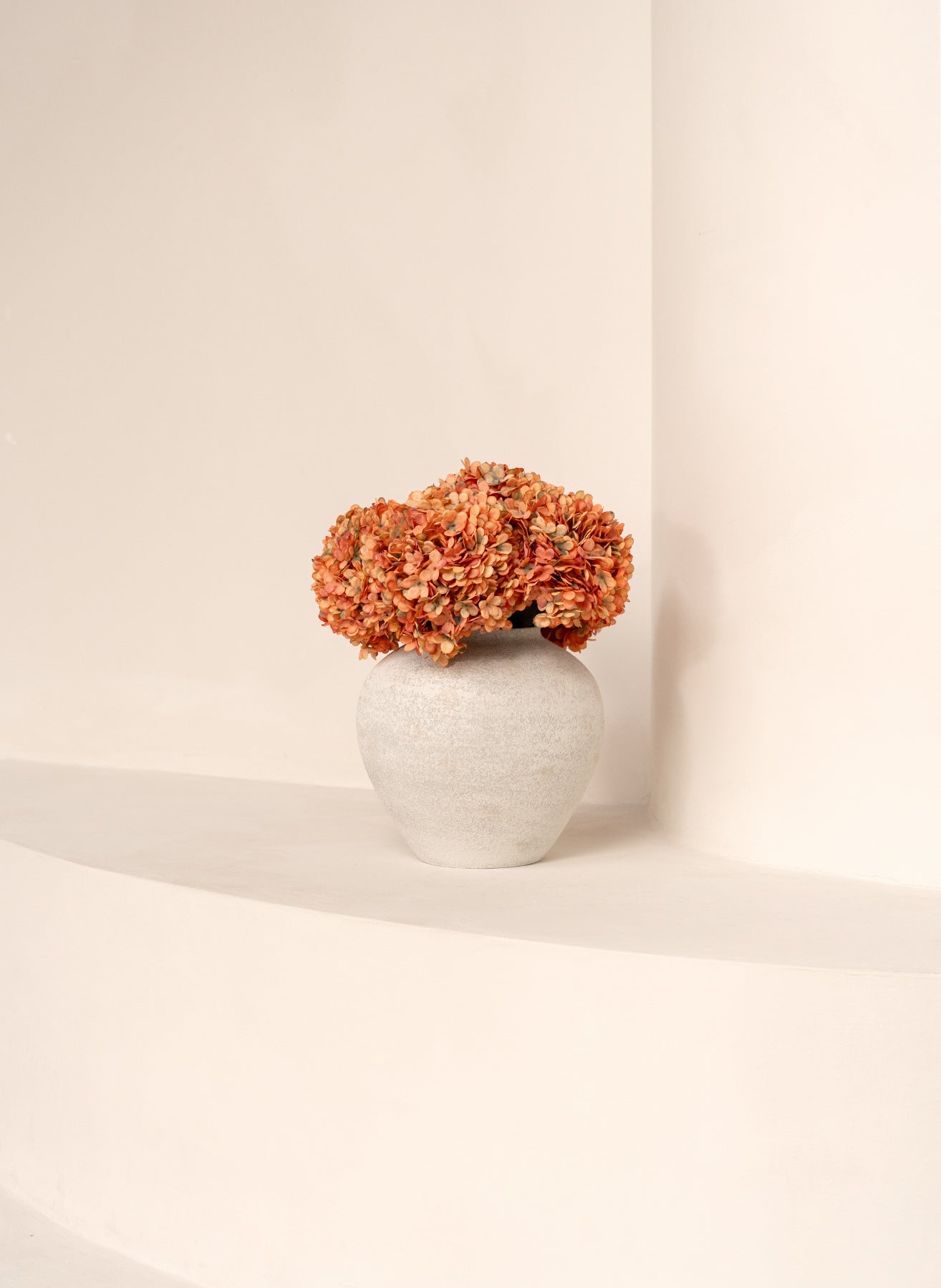 Large Silk Hydrangea - Orange