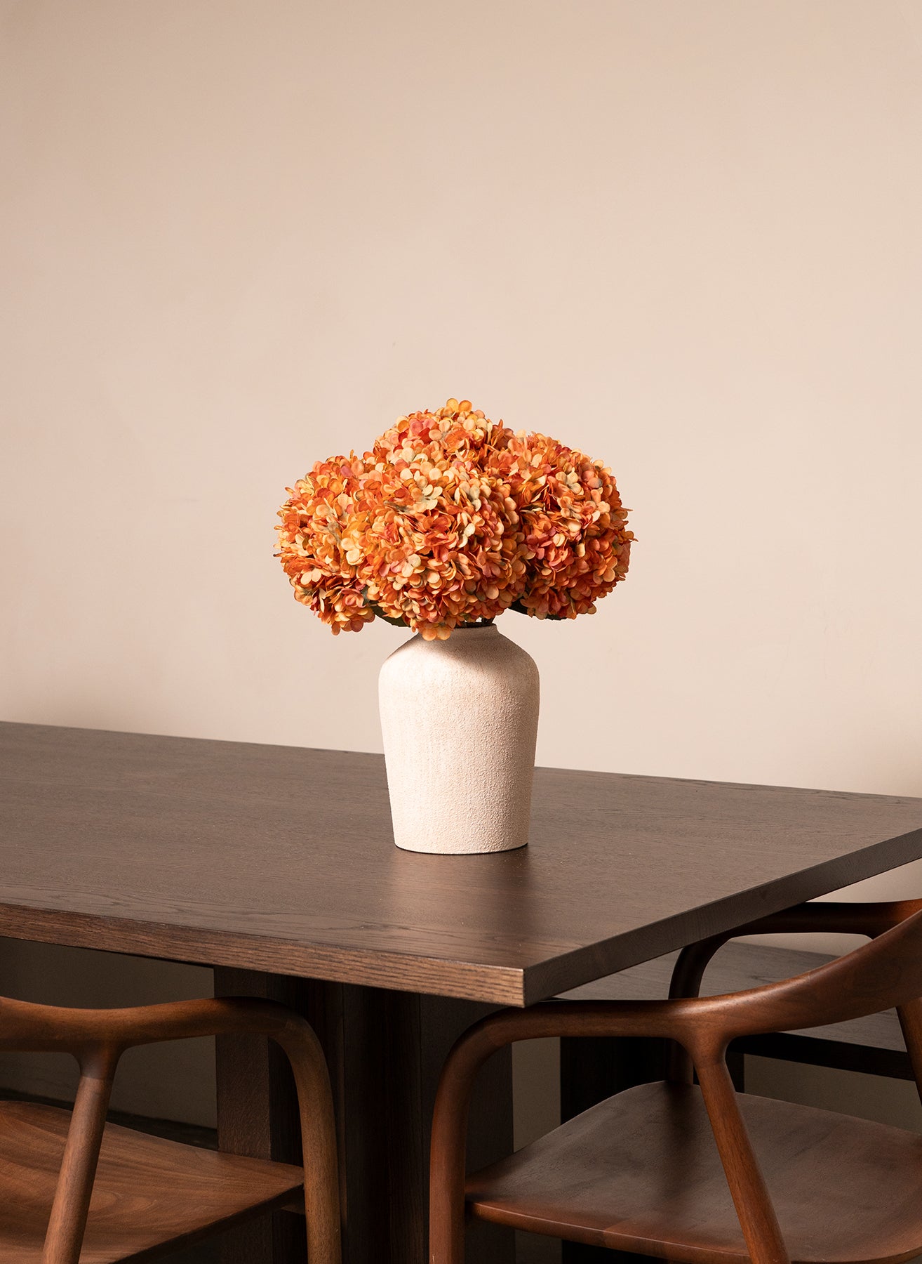 Large Silk Hydrangea - Orange