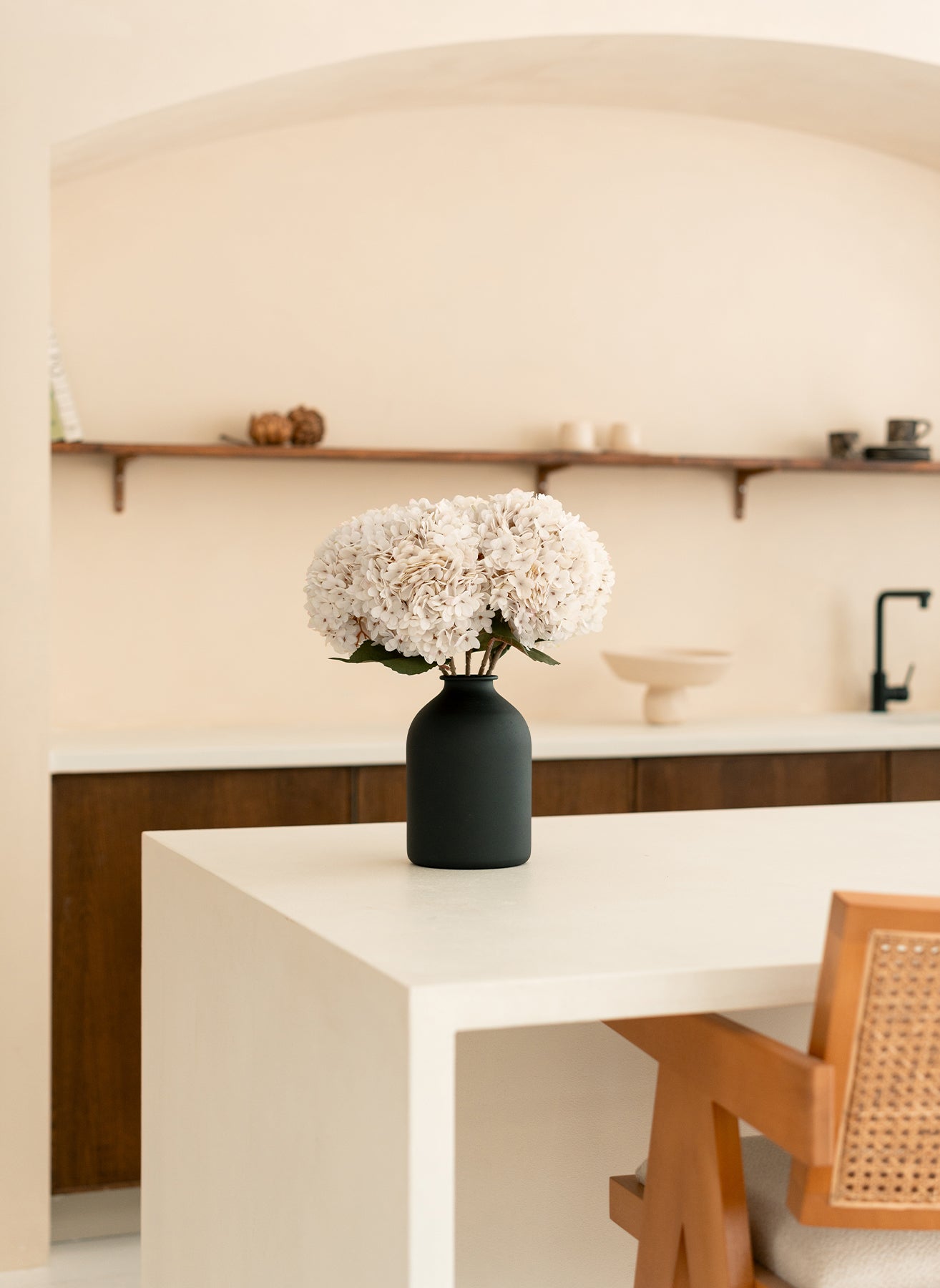 Large Silk Hydrangea - White