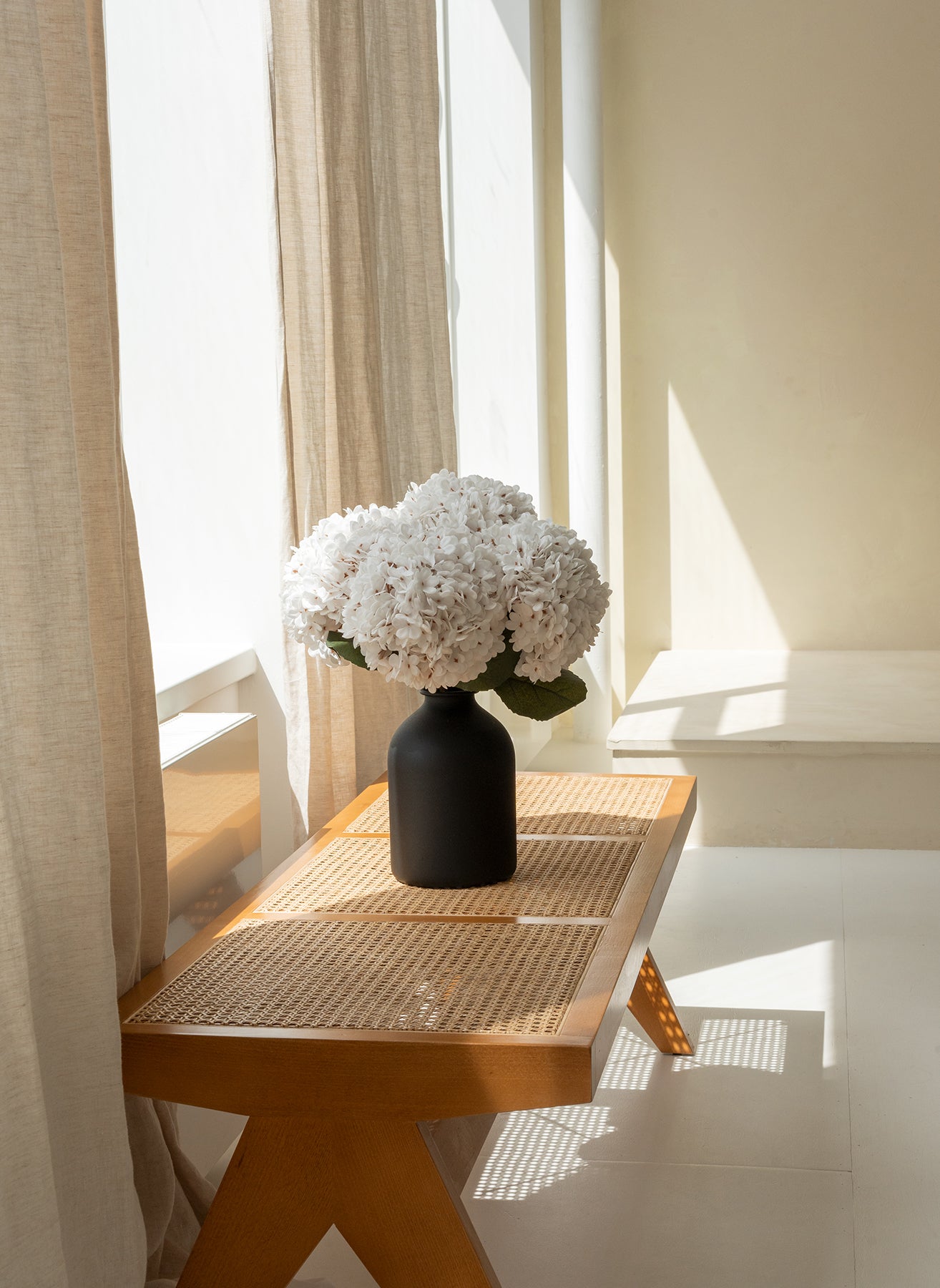 Large Silk Hydrangea - White