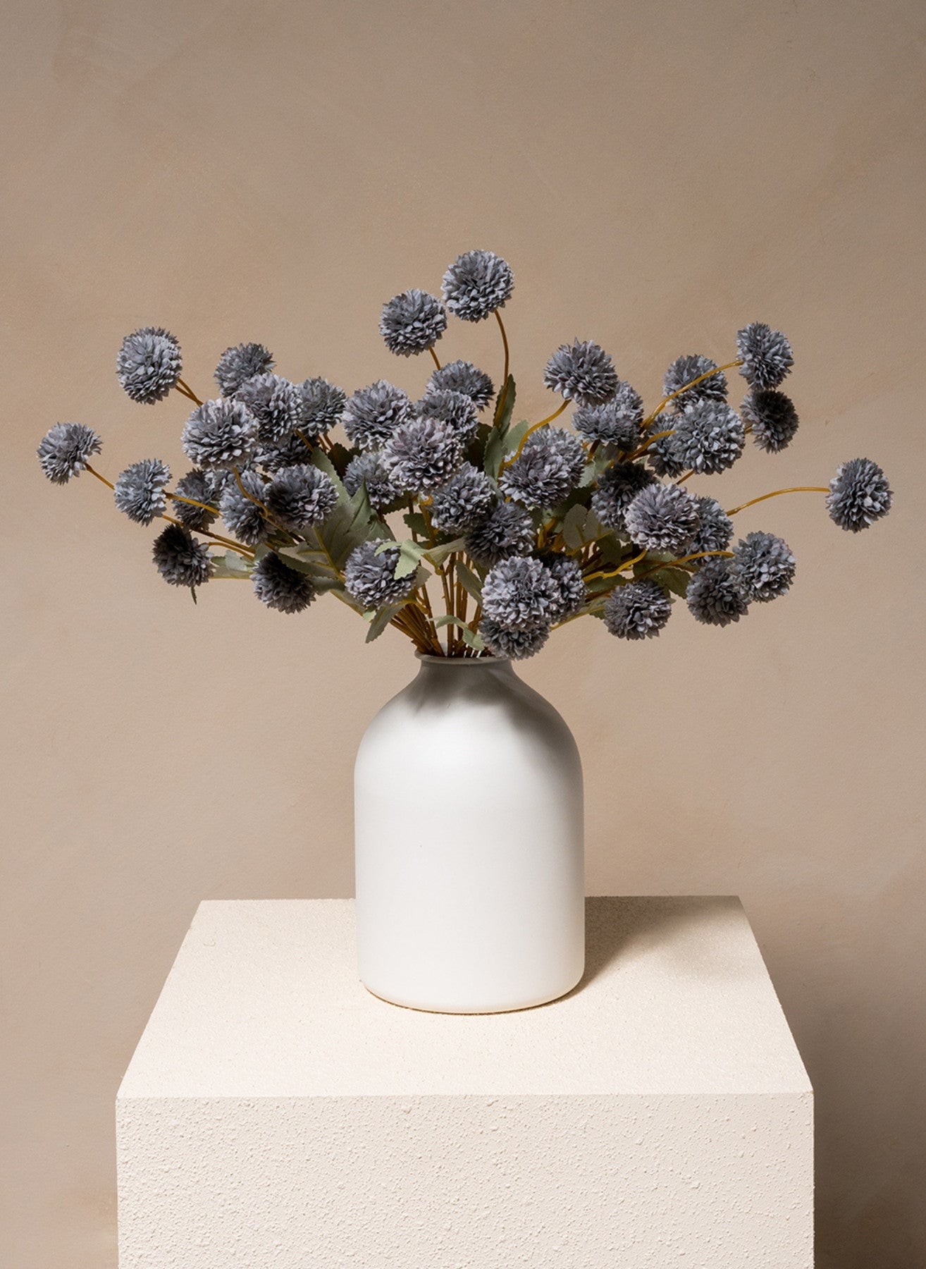 Silk Kiku Flowers - Blue Grey