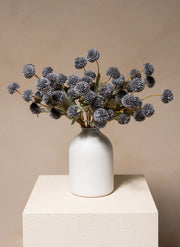 Silk Kiku Flowers - Blue Grey