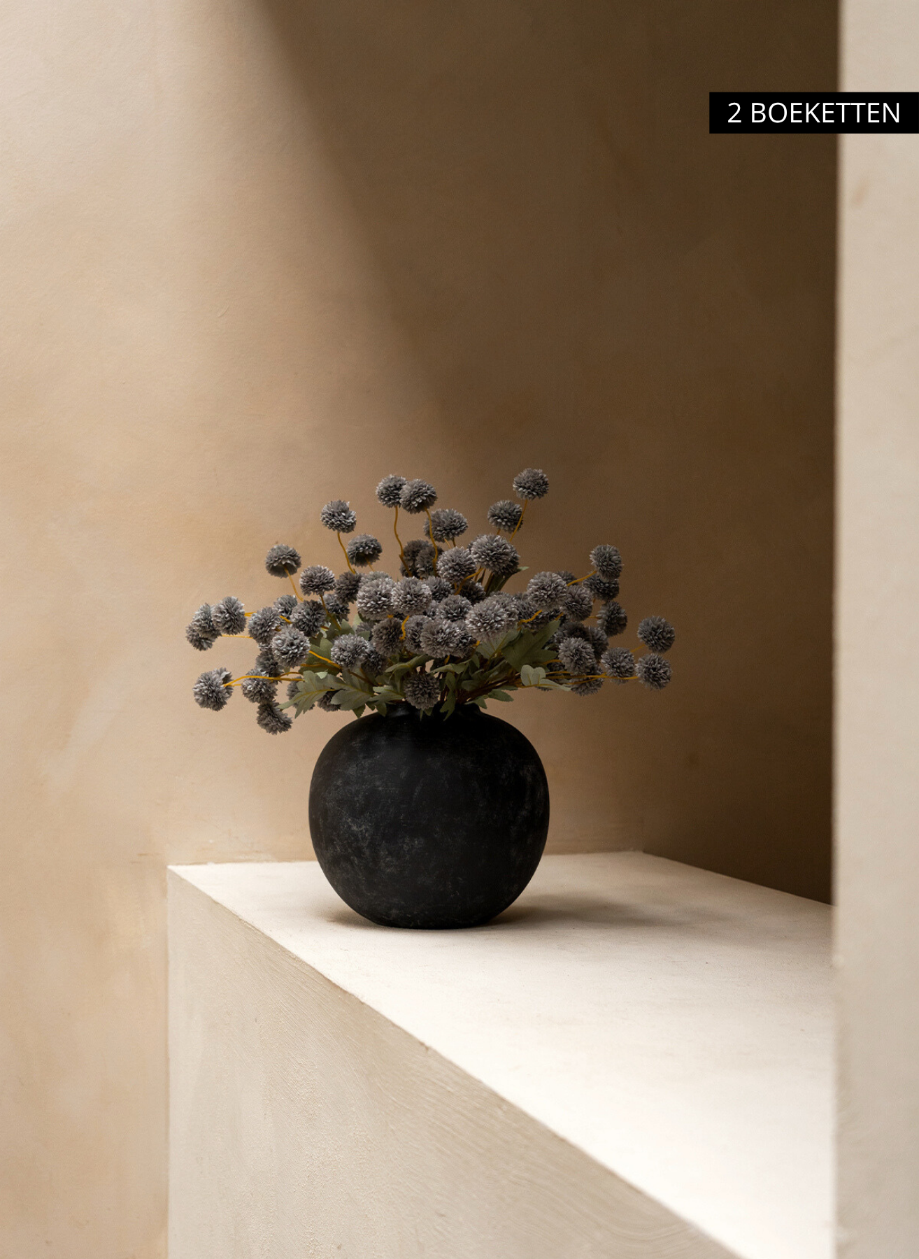 Silk Kiku Flowers - Blue Grey