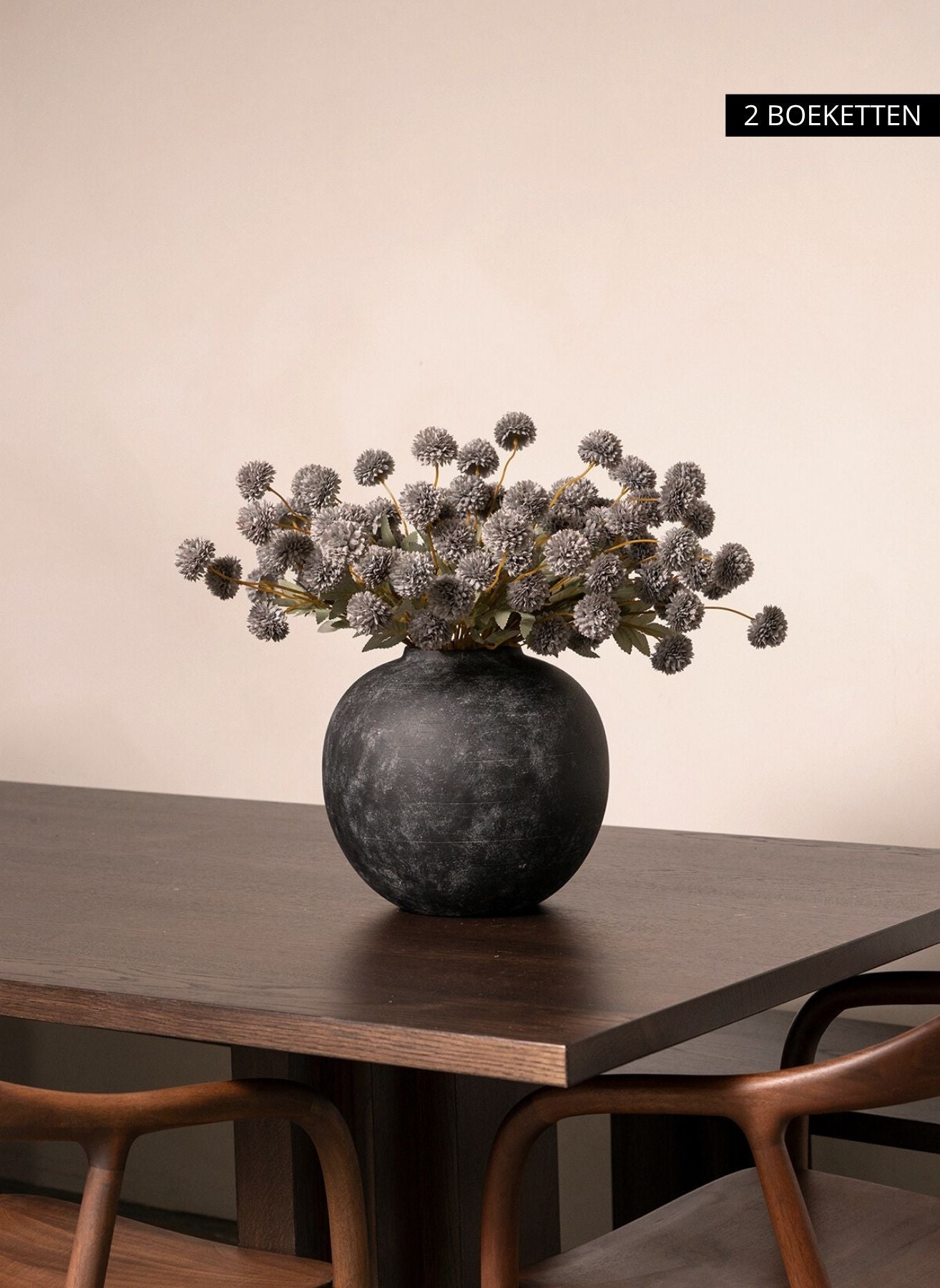 Silk Kiku Flowers - Blue Grey