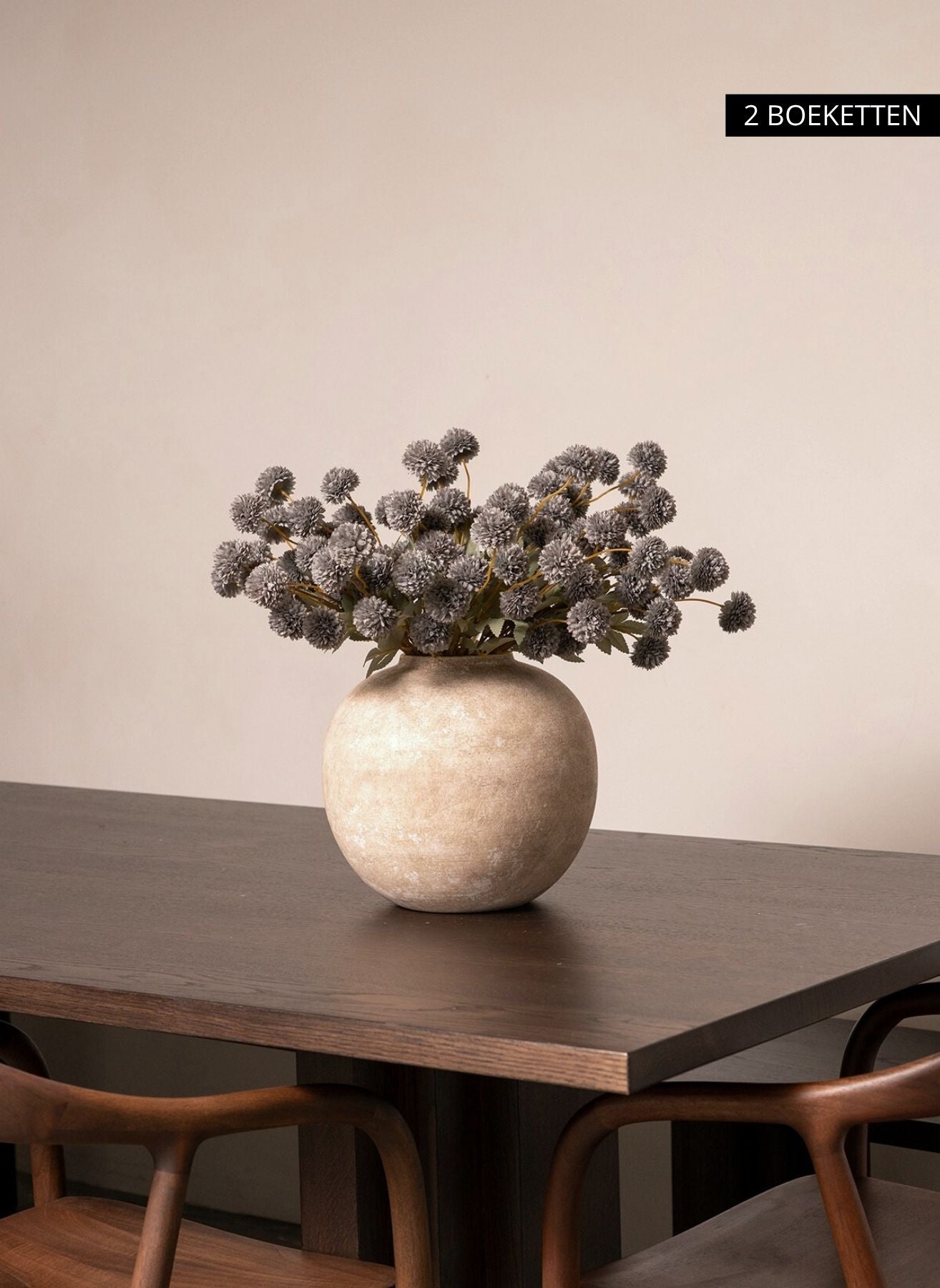 Silk Kiku Flowers - Blue Grey