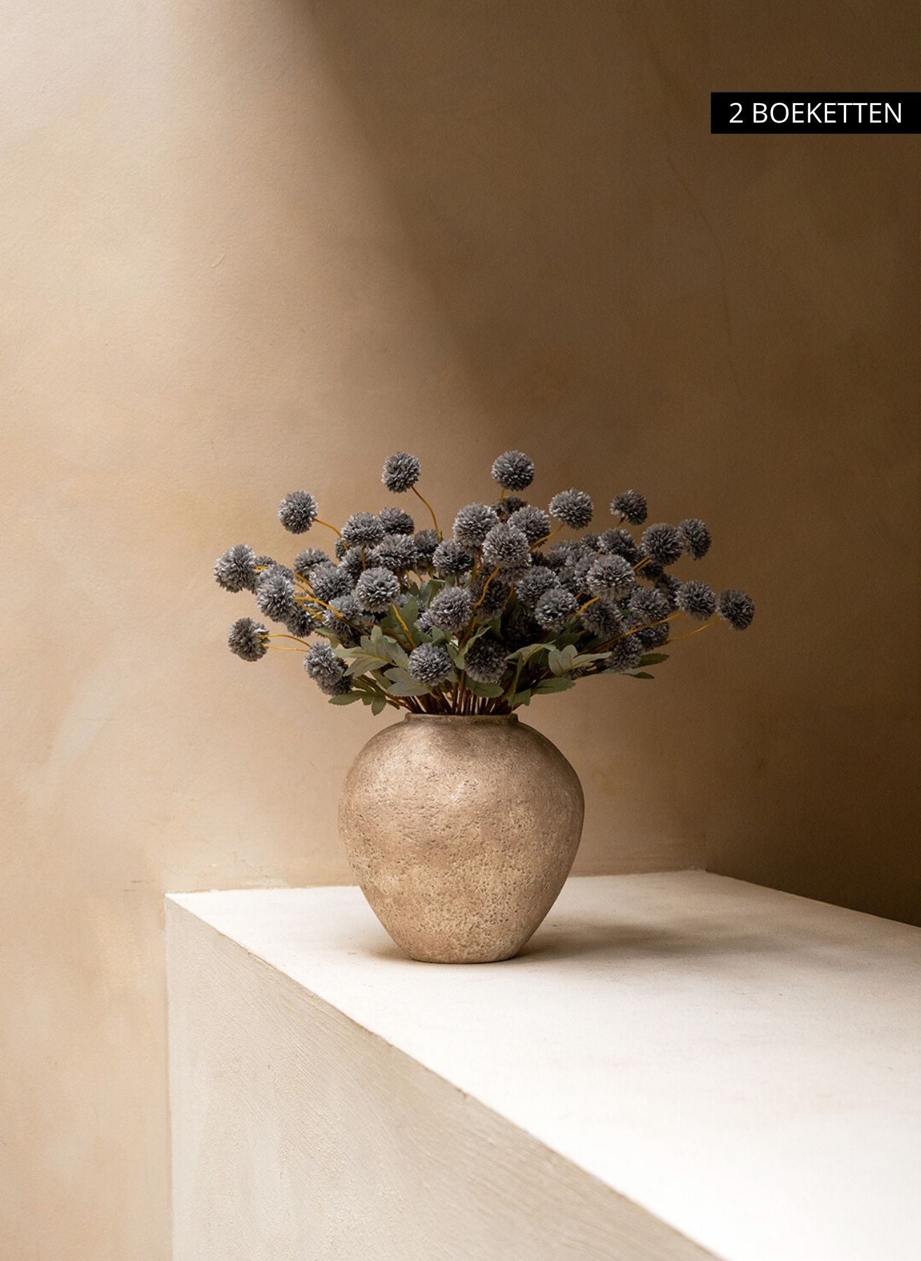Silk Kiku Flowers - Blue Grey