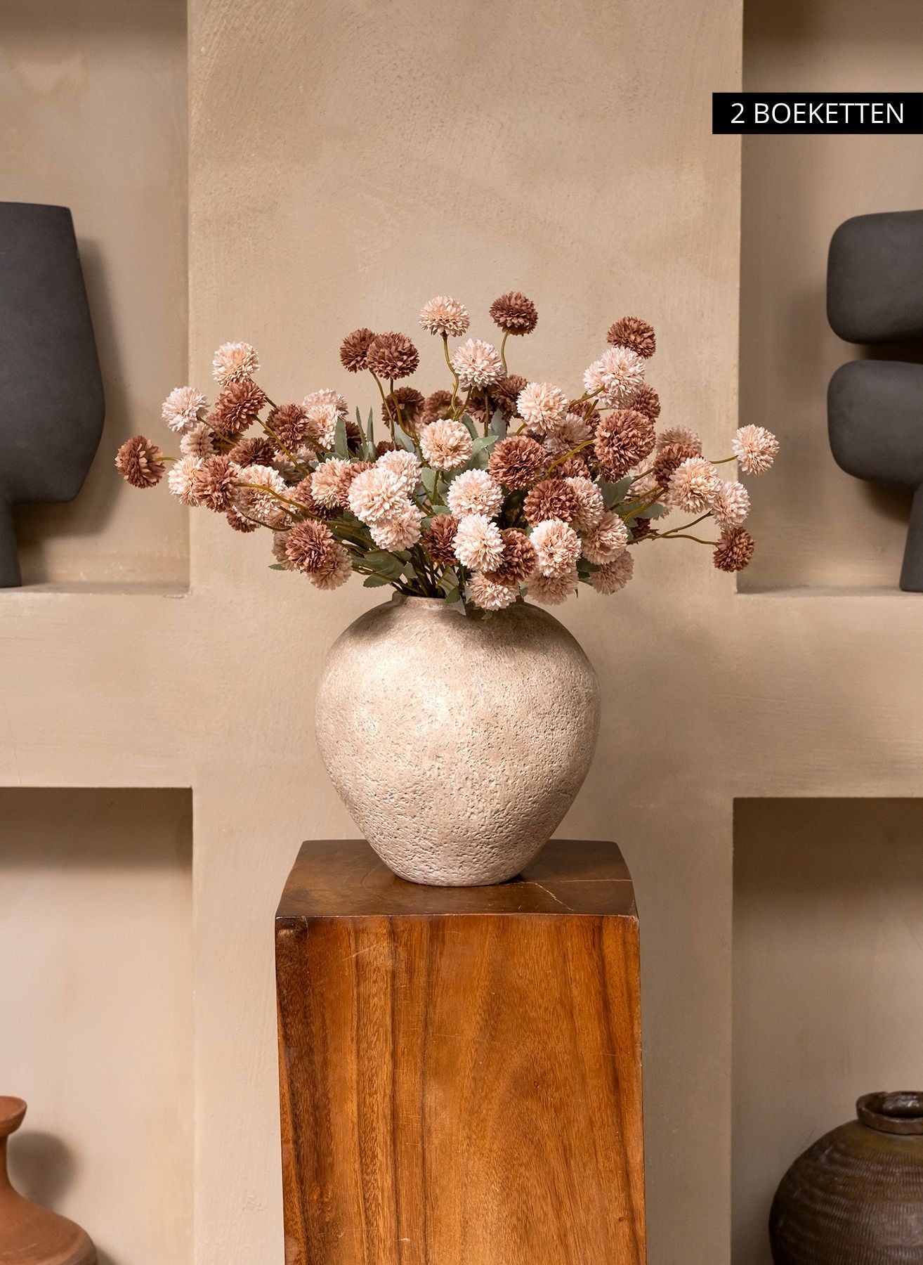 Silk Kiku Flowers - Cream Mix