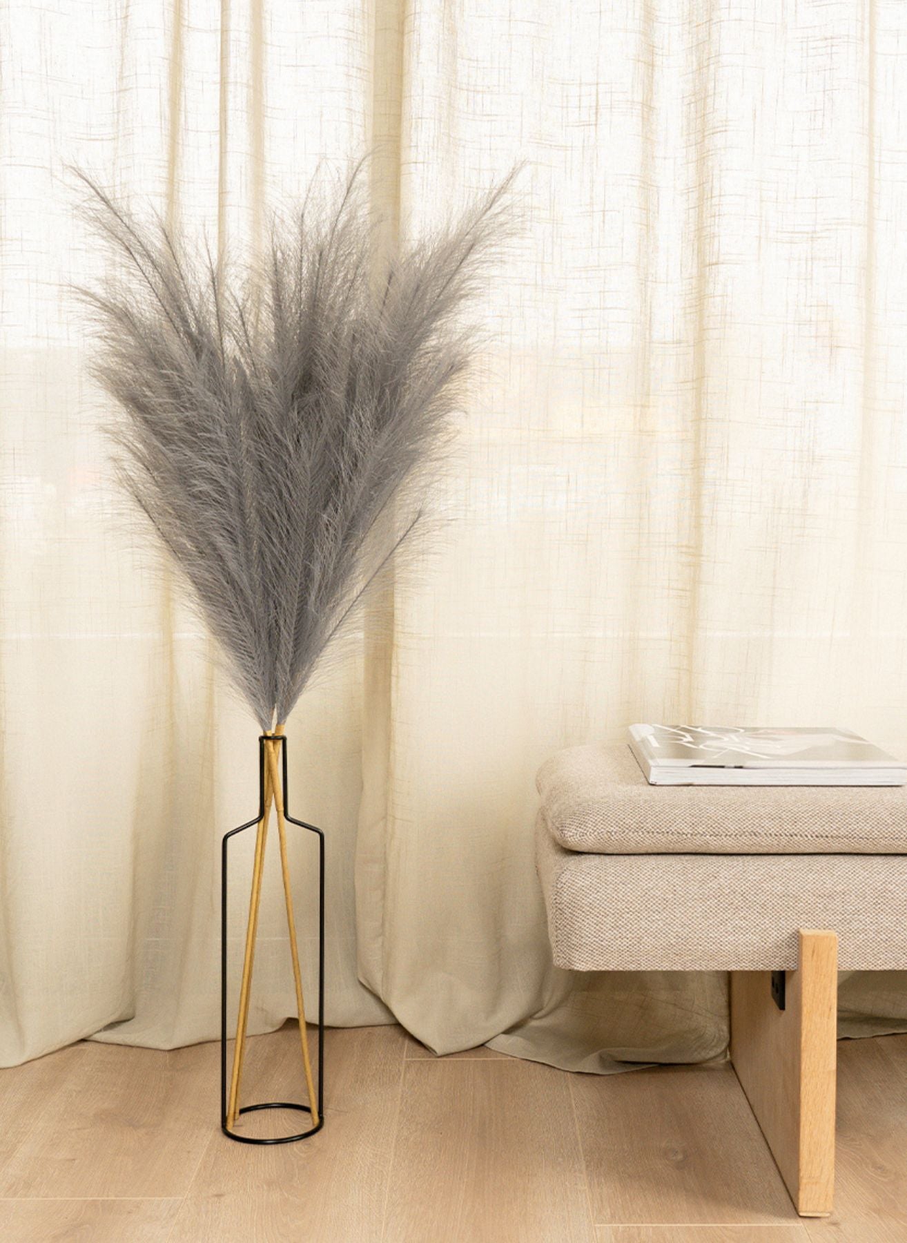 Pampas 110cm (3 stems) - Gray