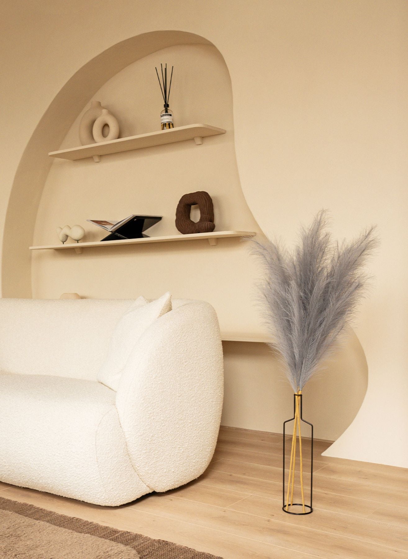Pampas 110cm (3 stems) - Gray