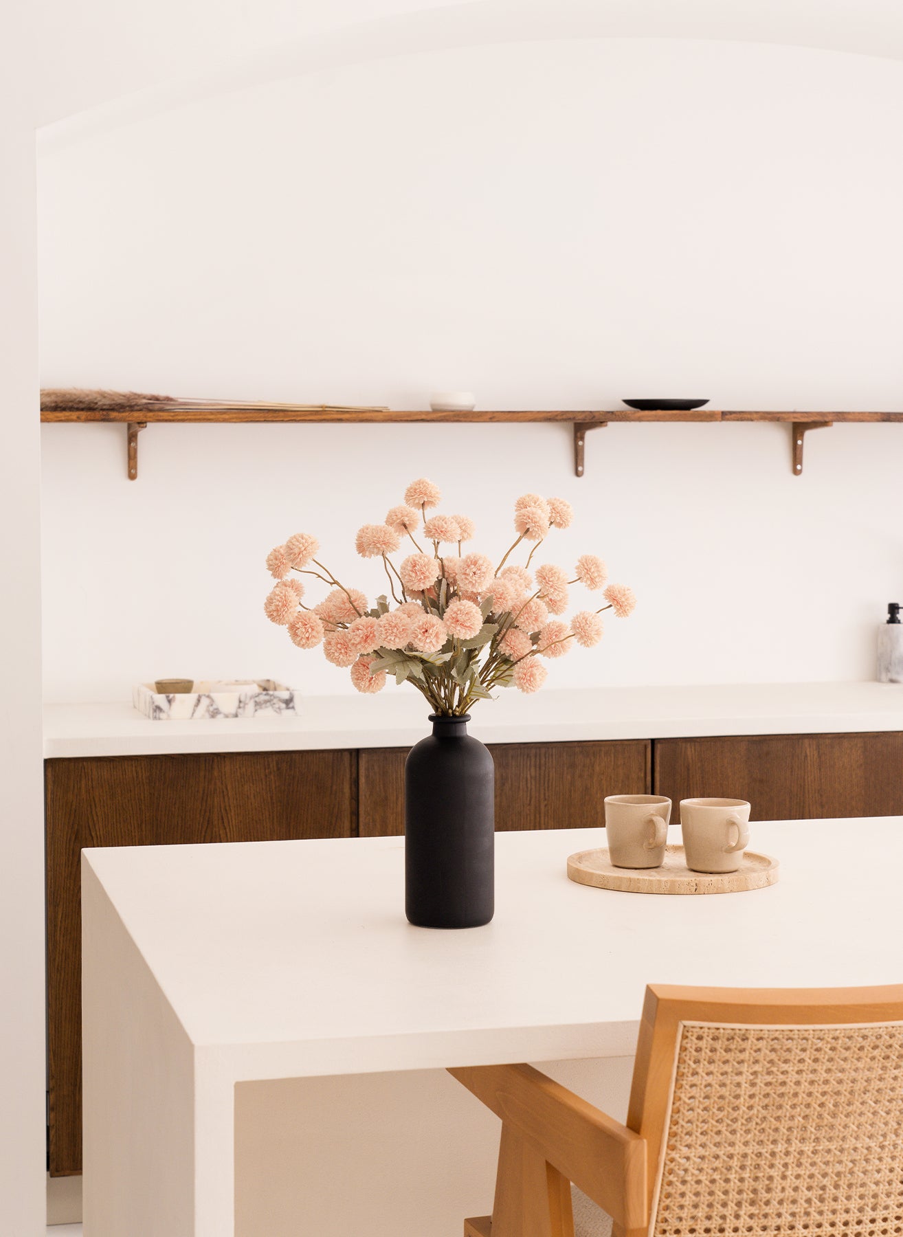 Silk Kiku Flowers - Cream