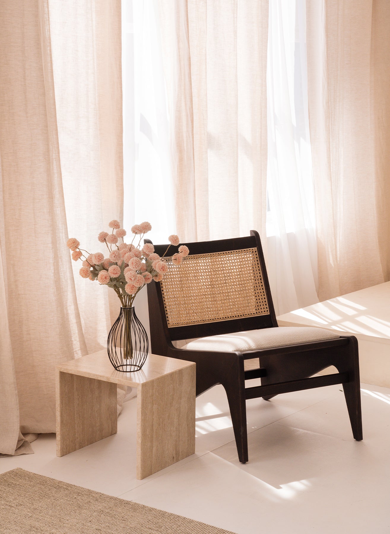 Silk Kiku Flowers - Cream