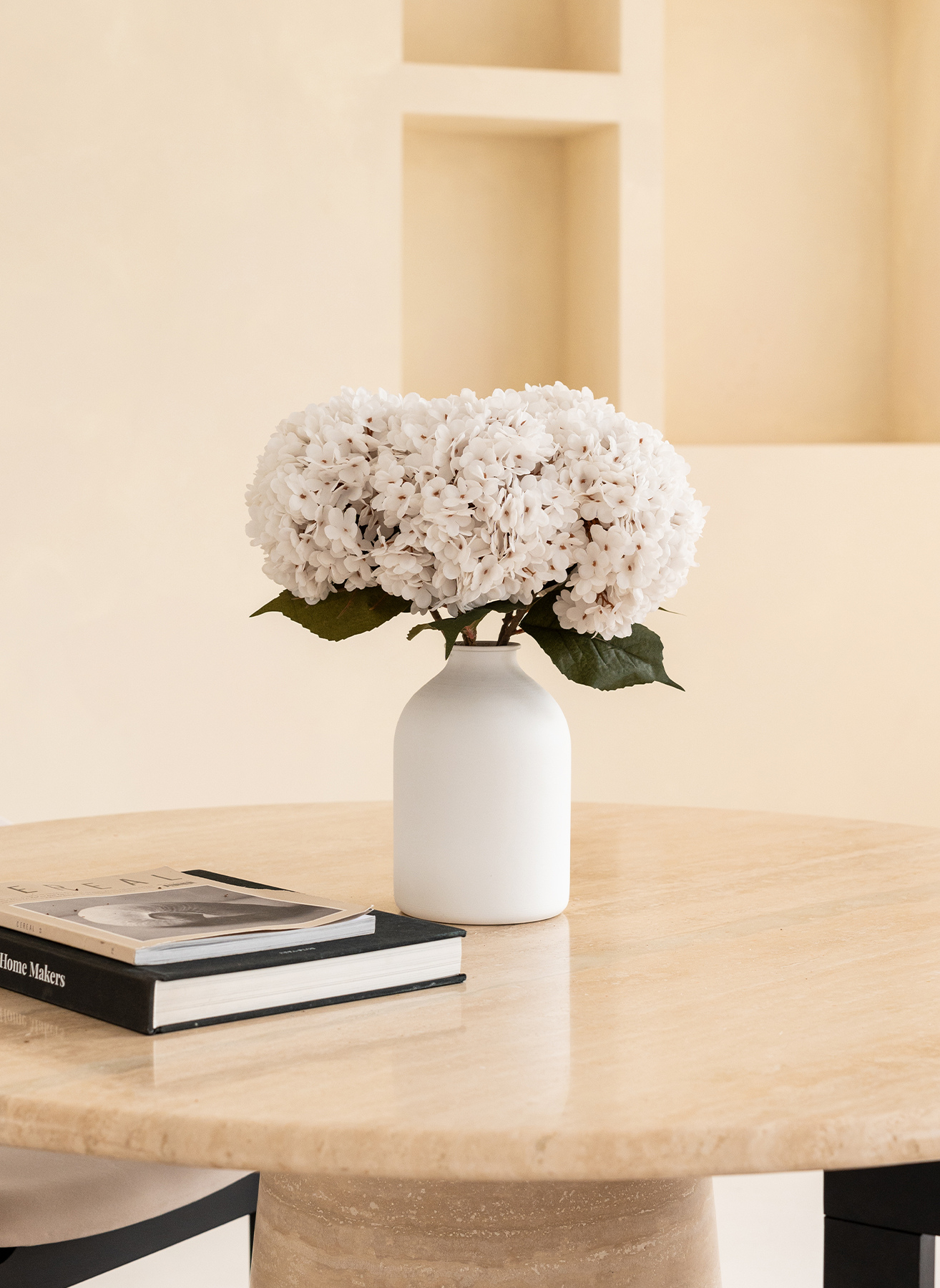 Large Silk Hydrangea - White