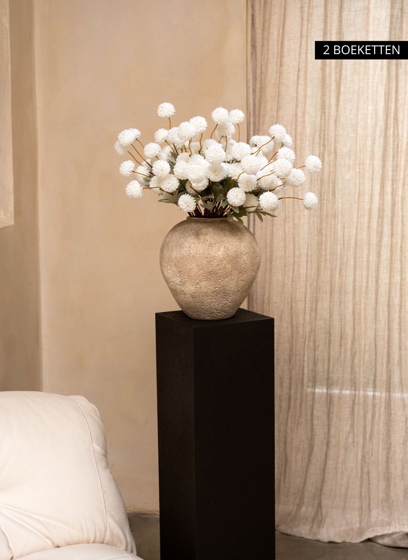 Silk Kiku Flowers - White
