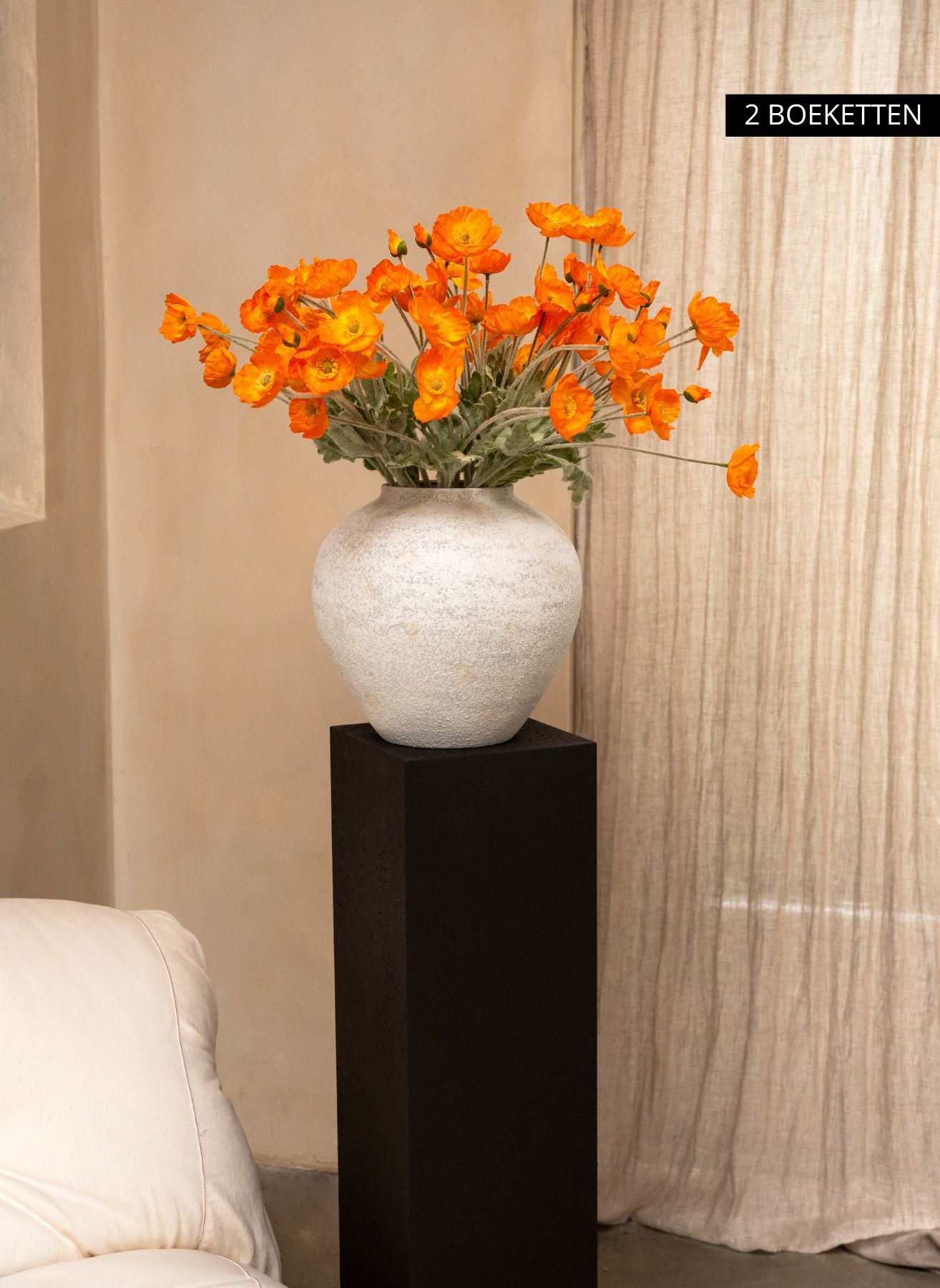 Silk Poppies - Light Orange