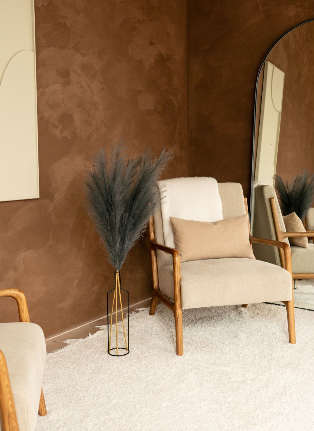Pampas 110cm (3 stems) - Dark Grey